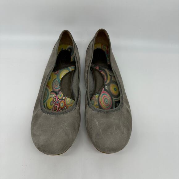 Born Julianne Distressed Gray Leather Slip-On Ballerina Flat Size 10 - Picture 5 of 15